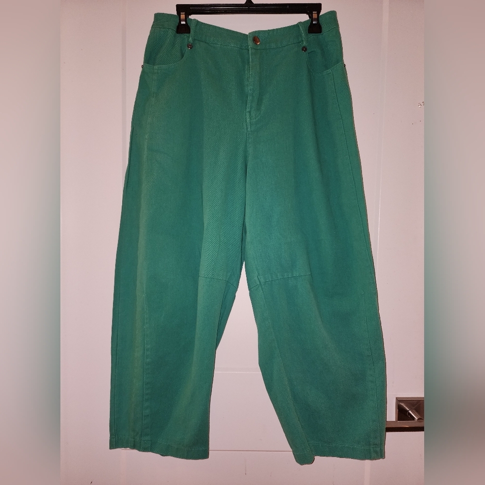 JODIFL Green Wide-Leg Jeans - Picture 2 of 10